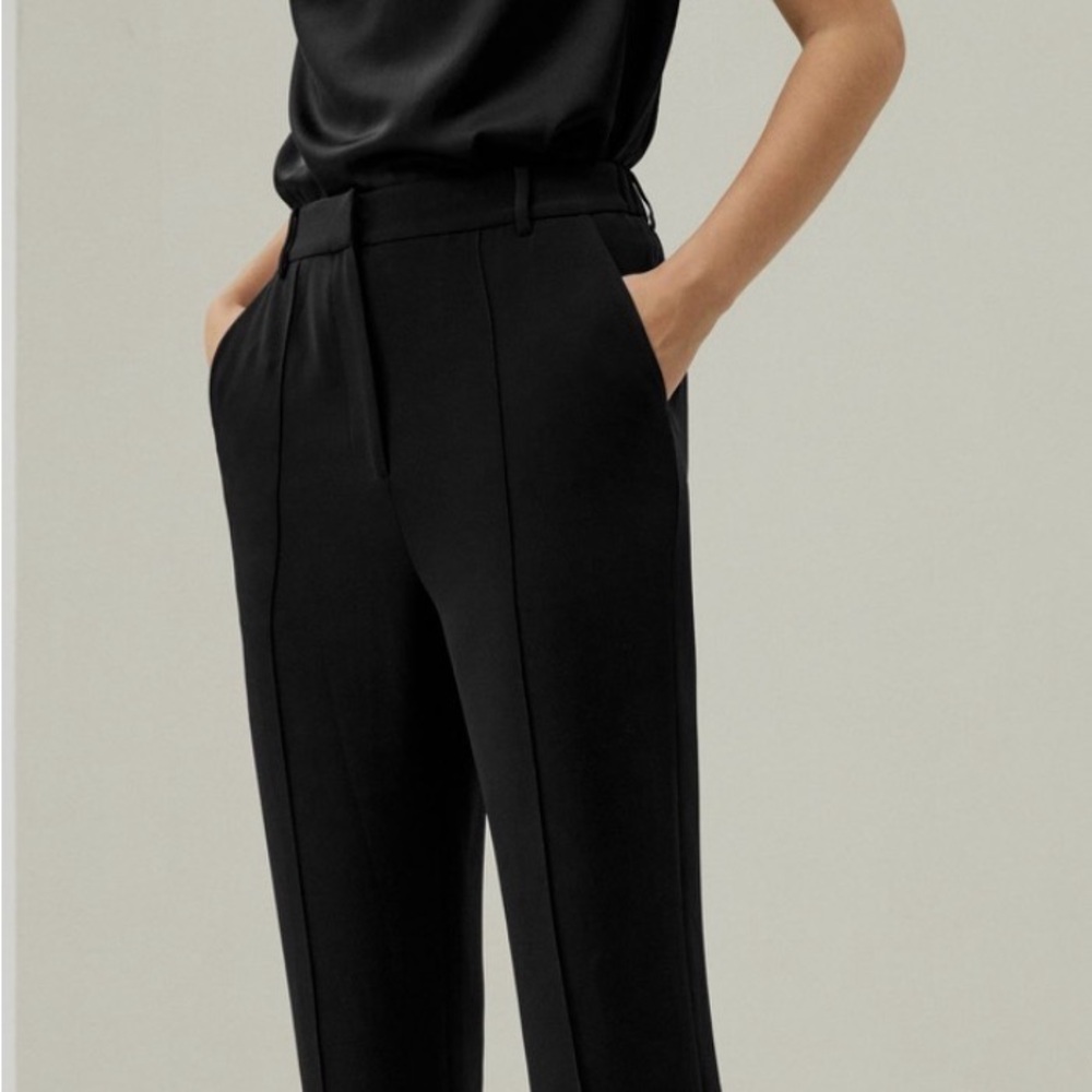 LILYSILK 39MM Silk Georgette Trousers NWT Black Size 6 $300 Retail